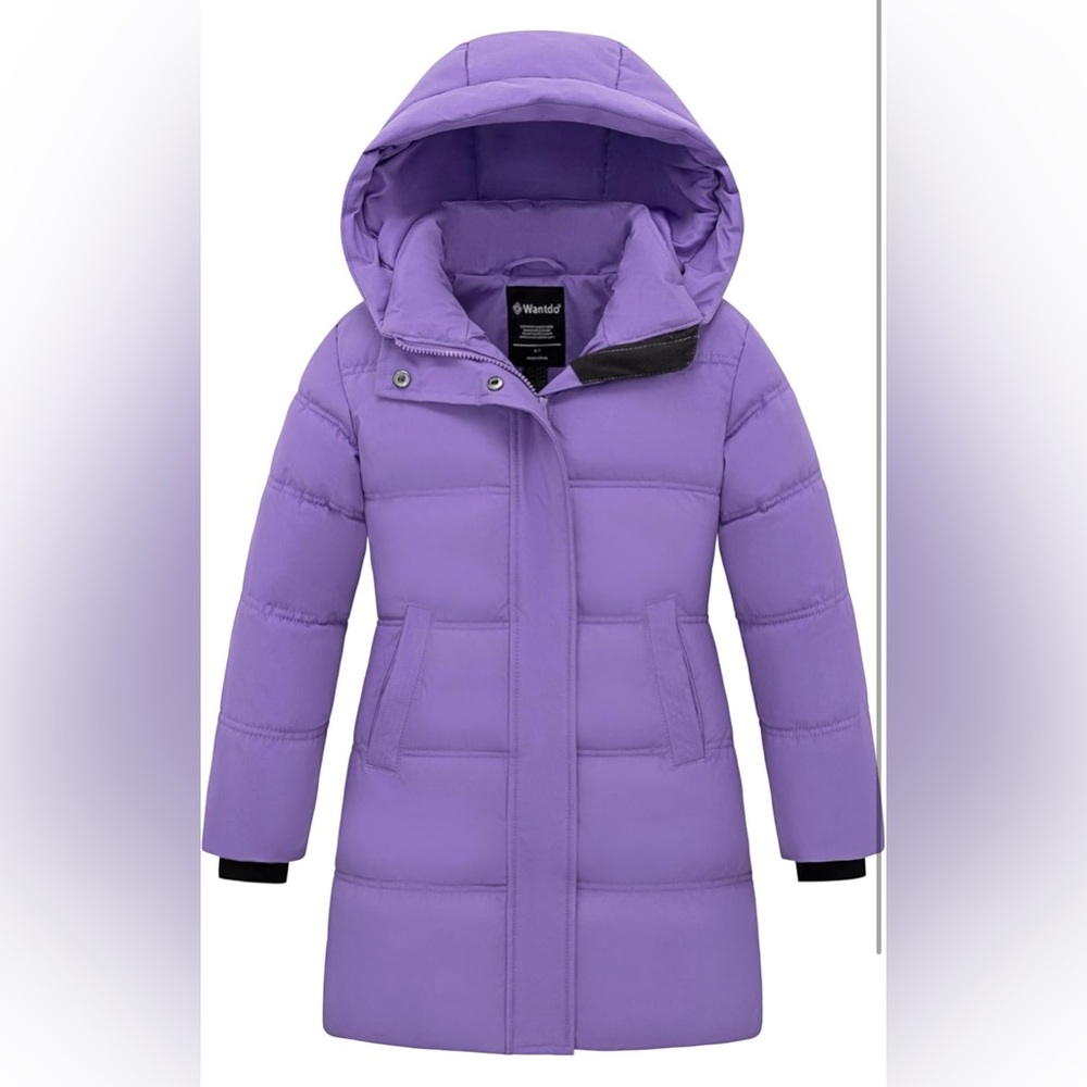 wantdo Girls’Winter Coat Long Puffer Jacket Warm Waterproof Parka with Hood